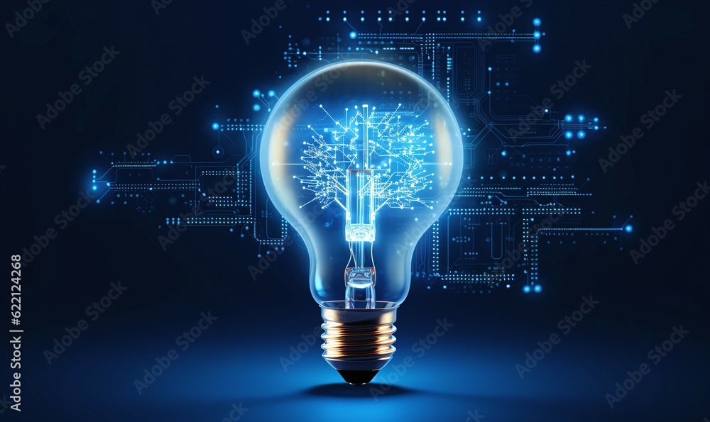 © Rax Qiu - light bulb on the background of electronic circuit