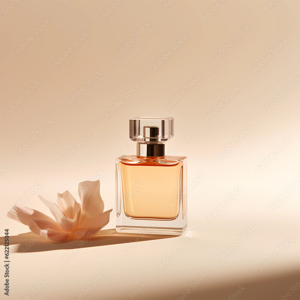 Dreamy commercial perfume photography: pastel background, flowers, soft lighting. Dreamy commercial perfume photography: pastel background, flowers, soft lighting.