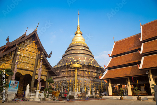 Wat Phra That Lampang Luang with blue sky  Lampang Province  Thailand