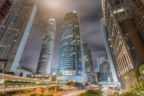 Canvas Print Traffic in city of hongkong at Rush hours