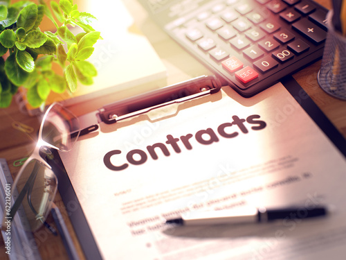 Картината върху платно Contracts on Clipboard