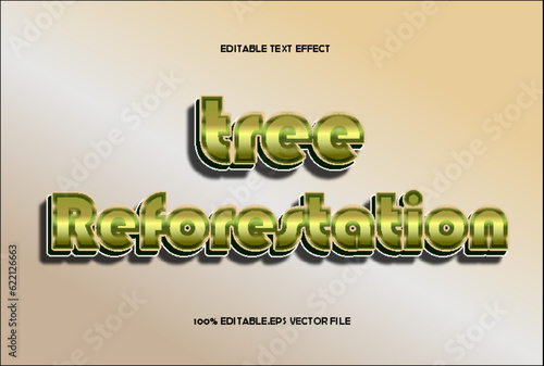 Tree Reforestation Editable Text Effect 3D Emboss Gradient Style