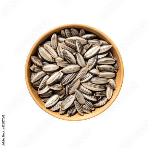 Bowl of Sunflower Seeds Isolated on a Transparent background photo
