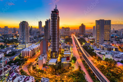 Bangkok, Thailand skyline from Krung Thong Buri.
