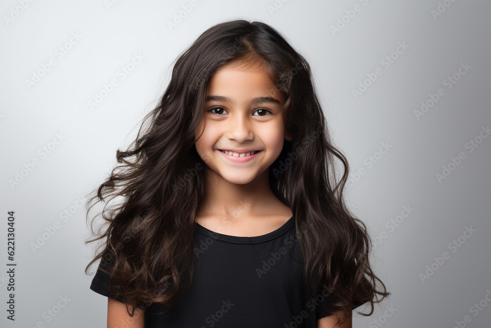 Happy smiling Indian preteen kid closeup shot white background Happy smiling Indian preteen kid closeup shot white background