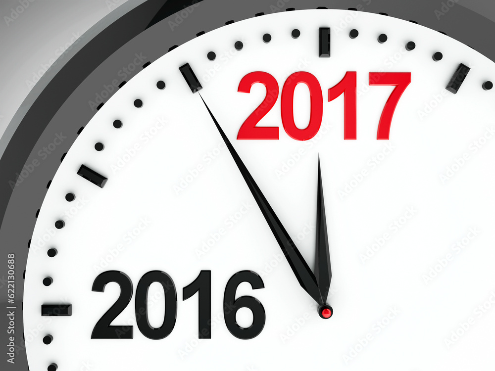 Black clock with 2016-2017 change represents coming new year 2017, three-dimensional rendering, 3D illustration Black clock with 2016-2017 change represents coming new year 2017, three-dimensional rendering, 3D illustration