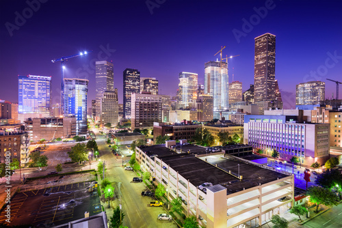 Canvas Print Houston, Texas, USA downtown city skyline at twilight.