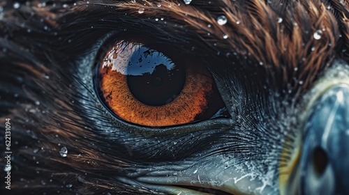 close up shot of an eagle s eye Generative AI
