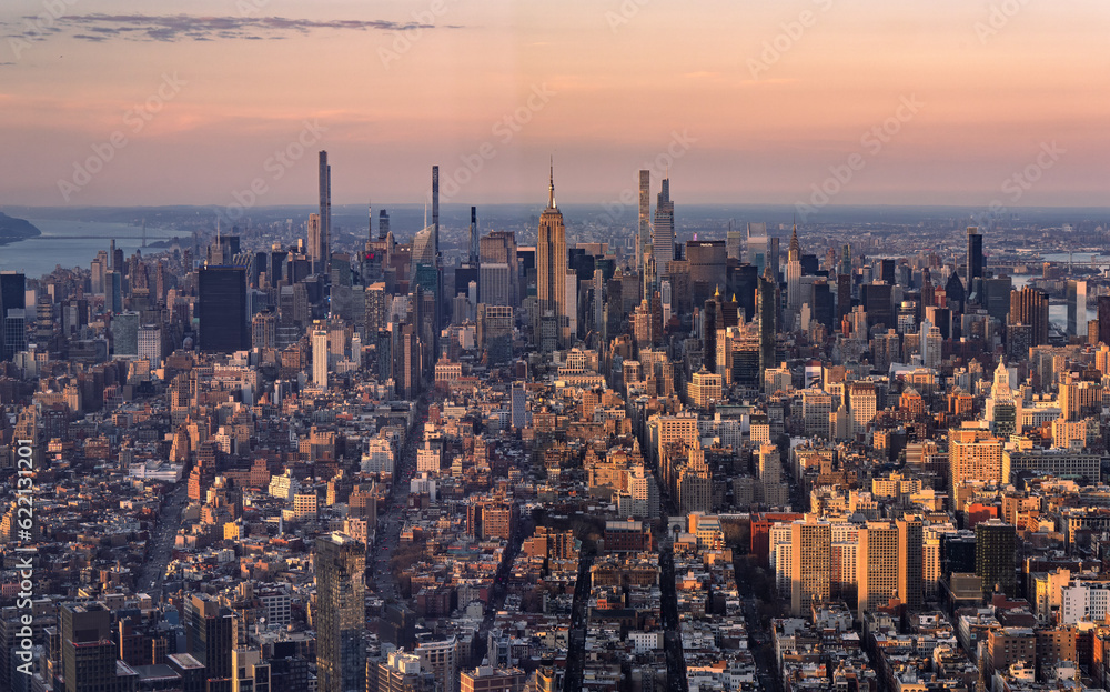 New York City Skyscrapers Sunset