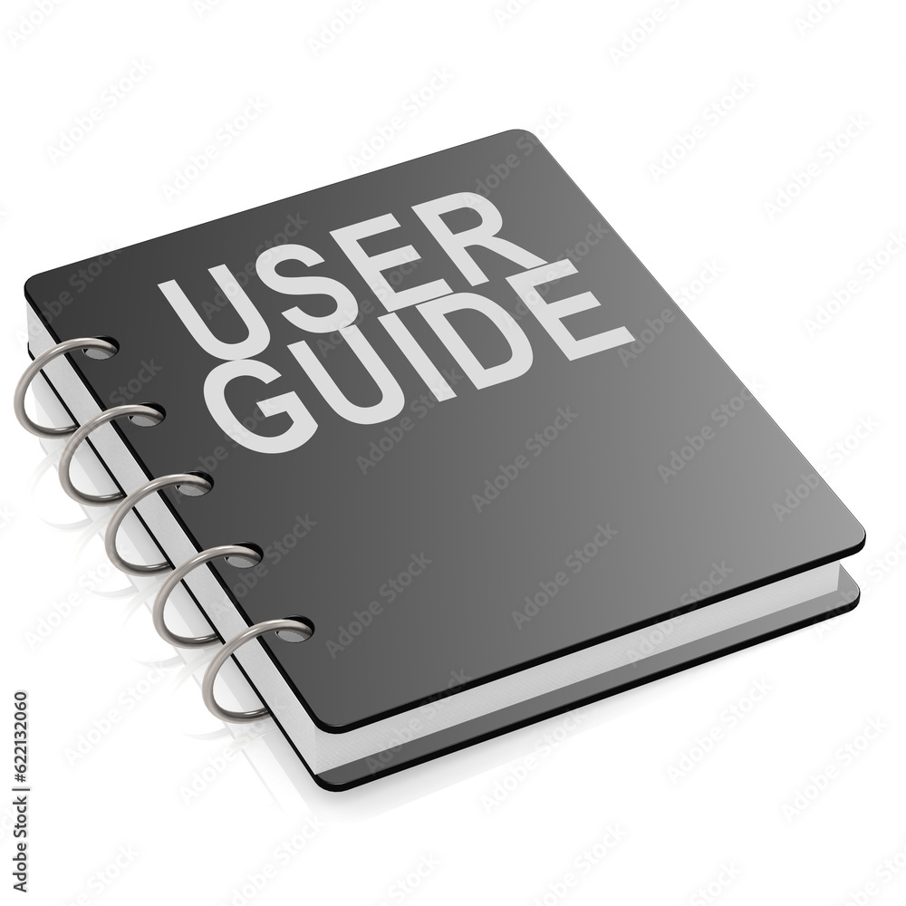 User guide book isolated on white, 3D rendering User guide book isolated on white, 3D rendering