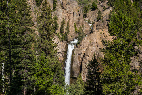 Beautiful Tower Falls in the Yellowstone National Park, WY