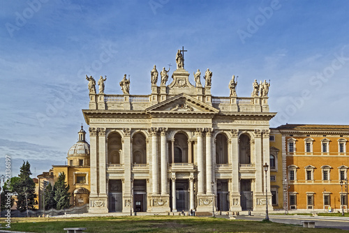 The Papal Archbasilica of St. John Lateran is the cathedral church and the official ecclesiastical seat of the Bishop of Rome, who is the Pope. Facade of the basilica