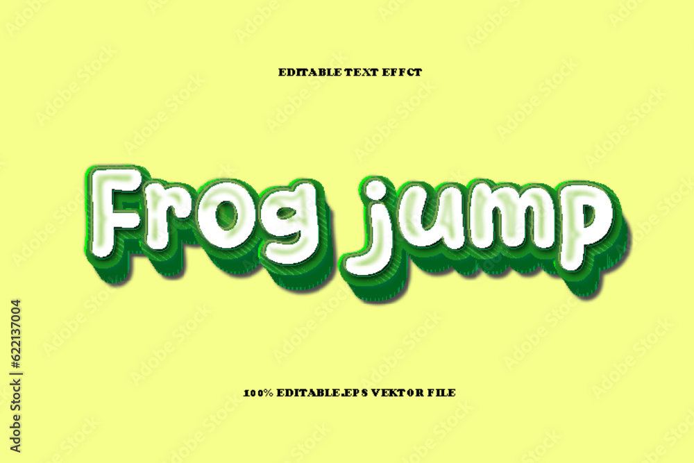 Frog Jump Text Effect 3D Emboss Gradient Style Frog Jump Text Effect 3D Emboss Gradient Style