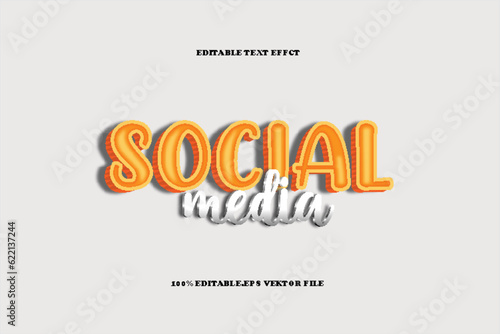 Social Media Text Effect 3D Emboss Gradient Style