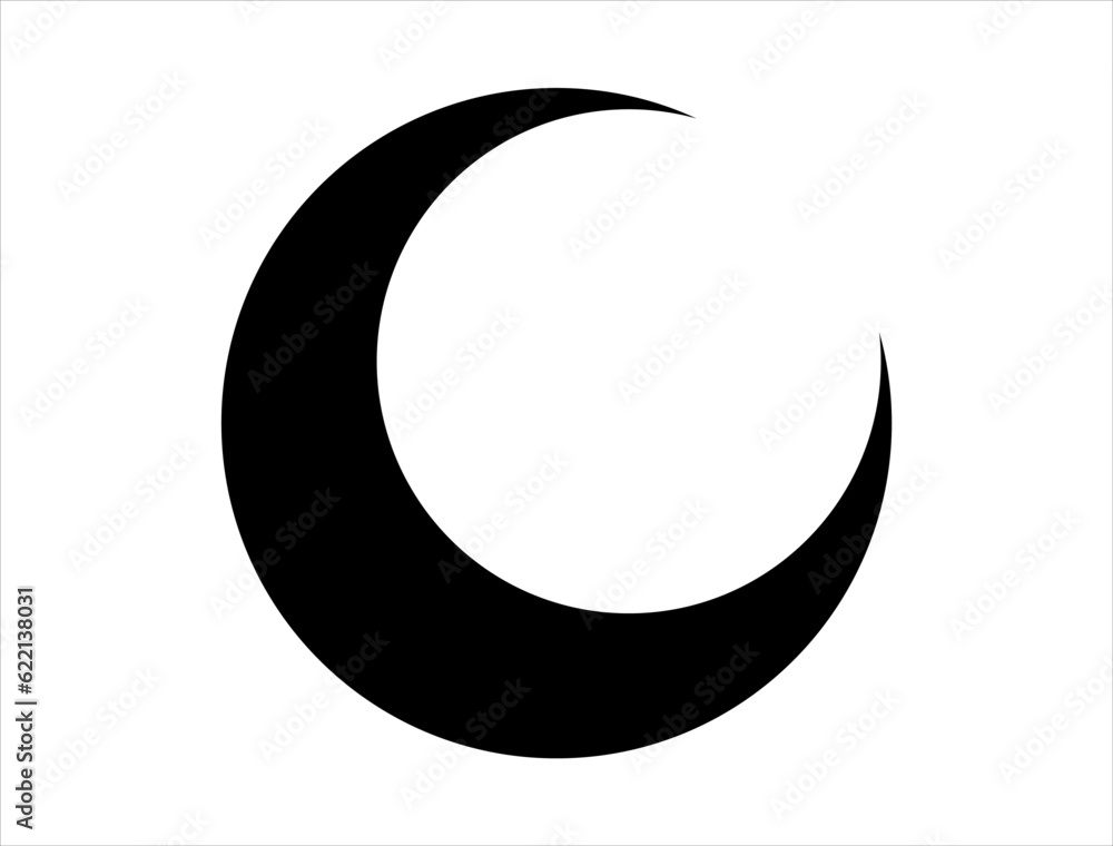 Crescent Moon Icon Silhouette Crescent Moon Icon Silhouette