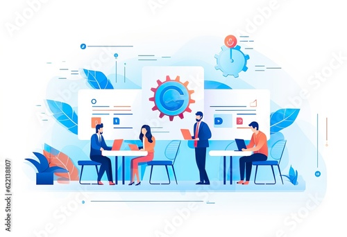 Meeting management abstract concept vector