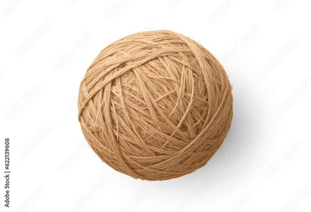 Top view of a natural jute twine string ball Top view of a natural jute twine string ball