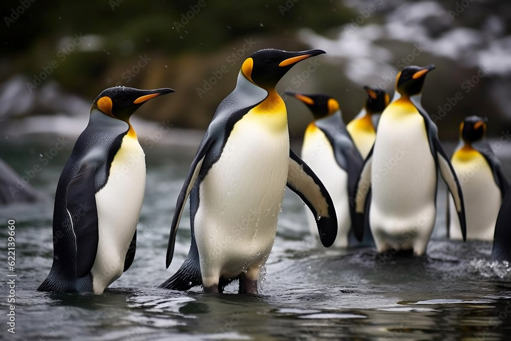 Obraz premium king penguin colony