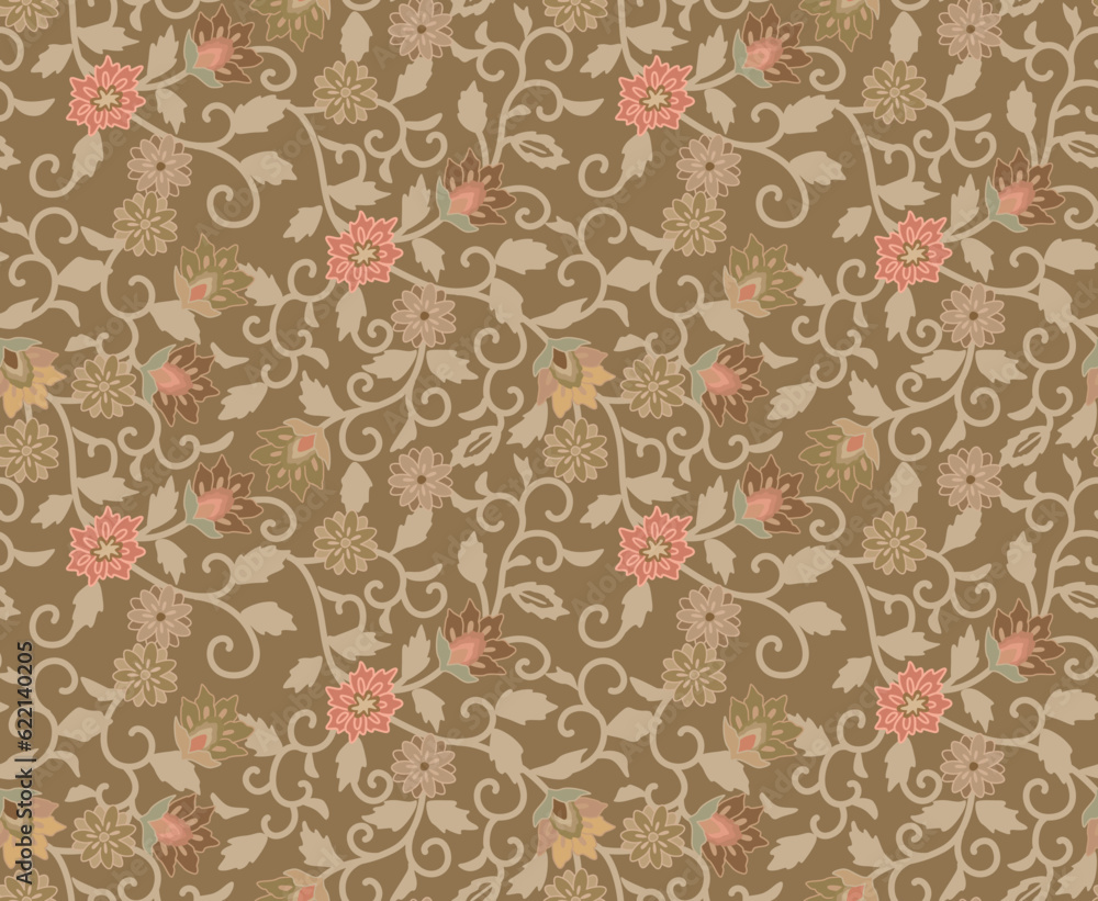Japanese Luxiry Flower Vine Vector Seamless Pattern Japanese Luxiry Flower Vine Vector Seamless Pattern