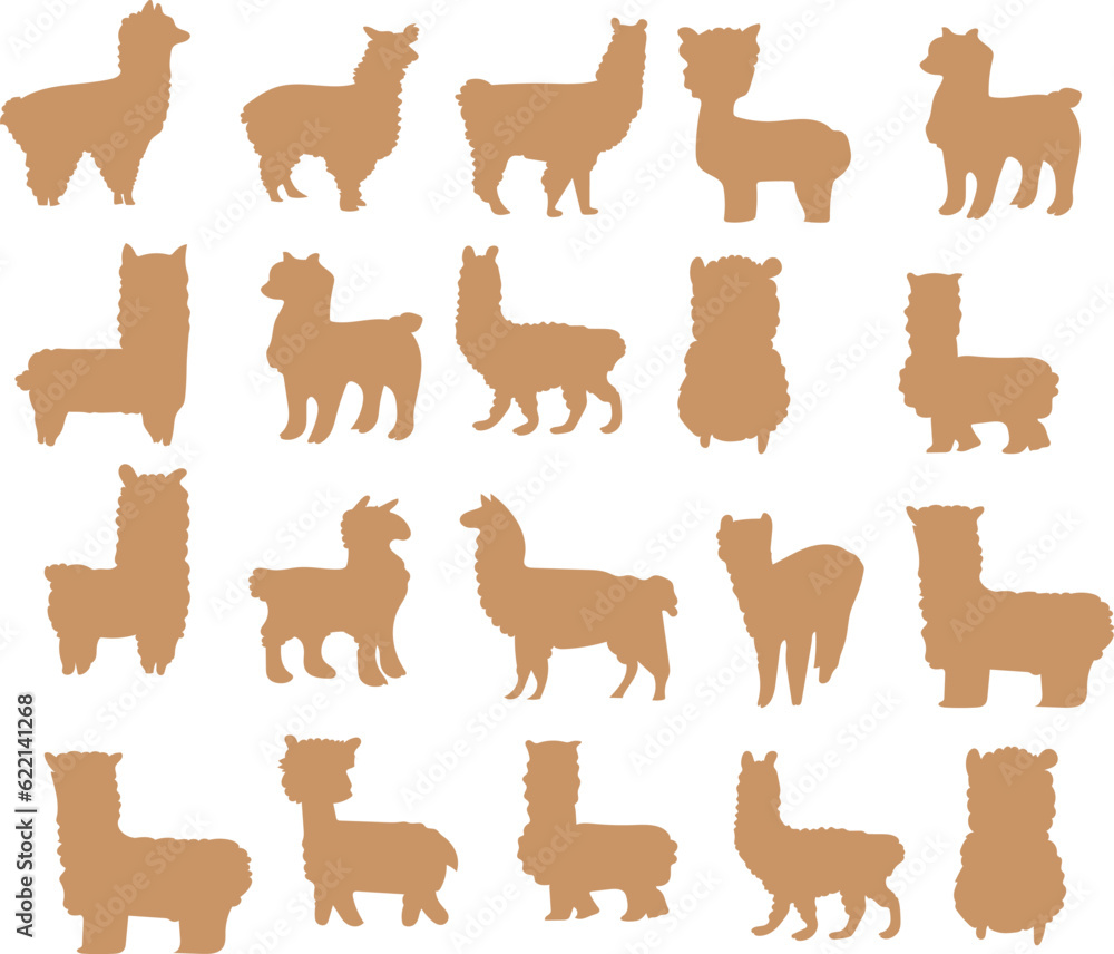 set of animals. set alpaca icon