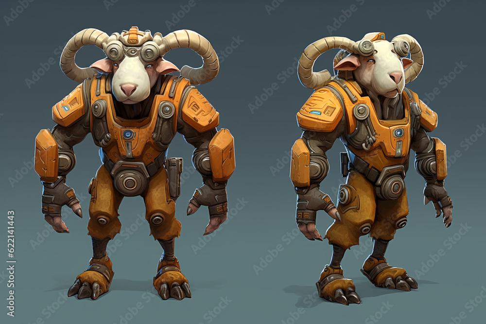 Sheep wears costume illustration Sheep wears costume illustration
