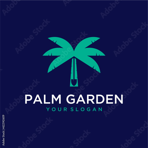 palm garden logo design