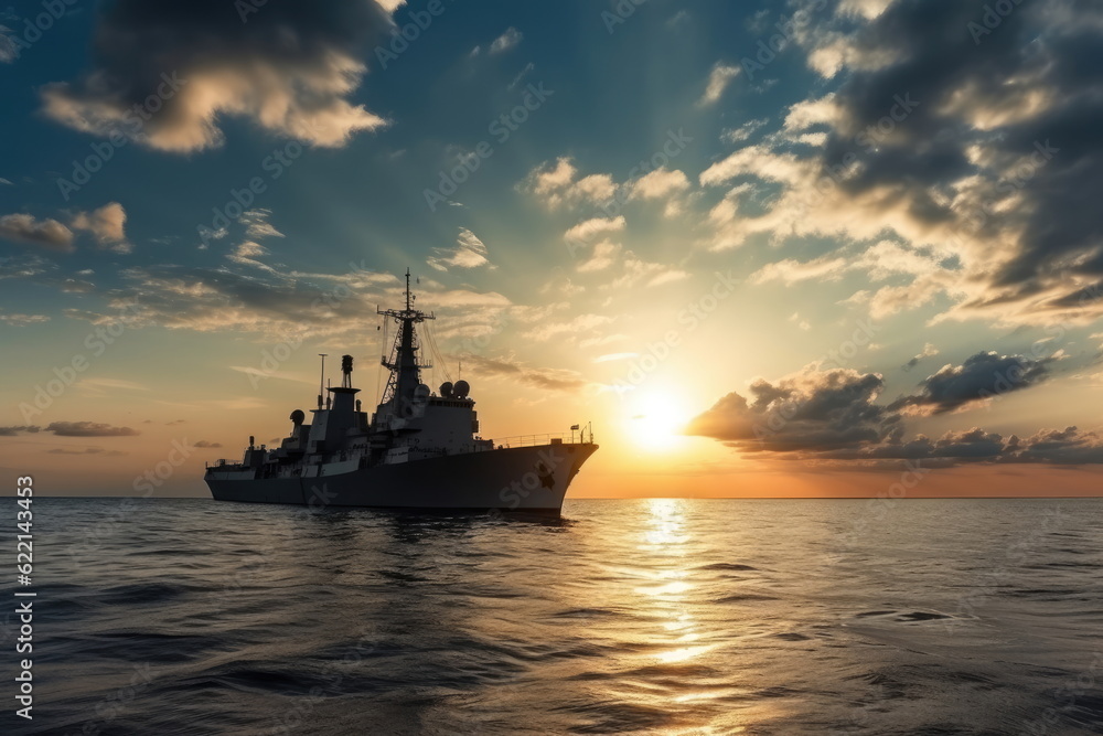warship on the sea warship on the sea