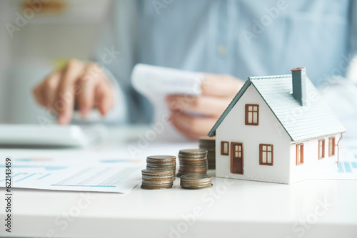 Tableau sur toile Property Insurance And Tax Money. House Investment Growth