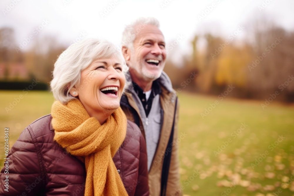Fototapeta premium Happy Senior couple having fun together at the park