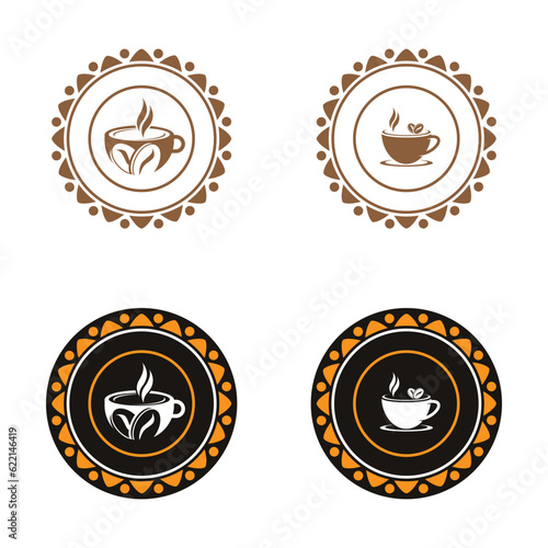 Coffee cup logo template vector icon set