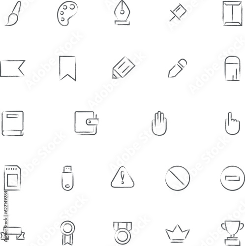 ミニミニ筆書きビジネスアイコンセット05