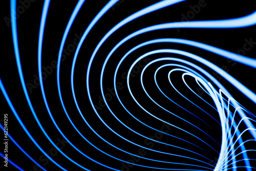 Sound waves in the visible blue color in the dark