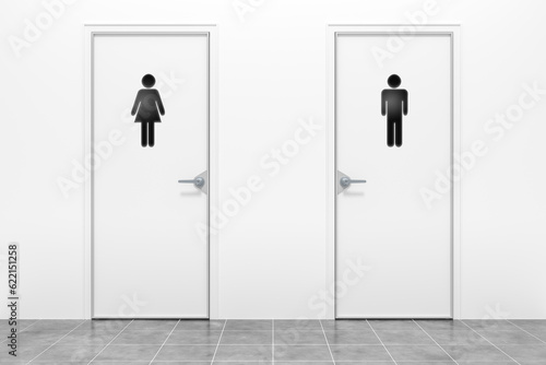 Obraz na plátně 3d rendering of a wc for women and men
