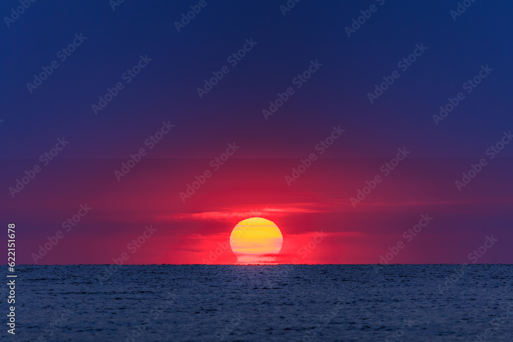 beautiful sunrise at sea. Black Sea, Romania