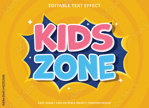 kids zone editable text effect template use for font style headline