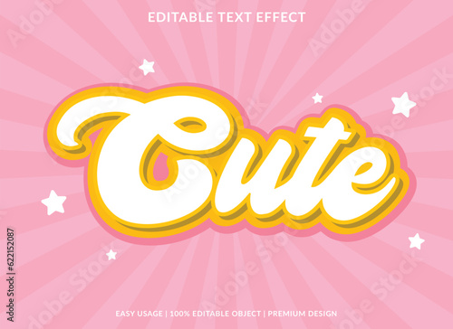 cute editable text effect template use for font style headline