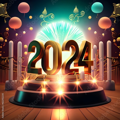 Wallpaper year new 2024,light new yaar sing toonight , happy new year photo