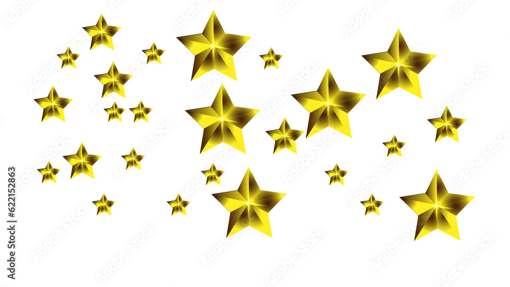 stars on white background, Golden stars transparent background, golden