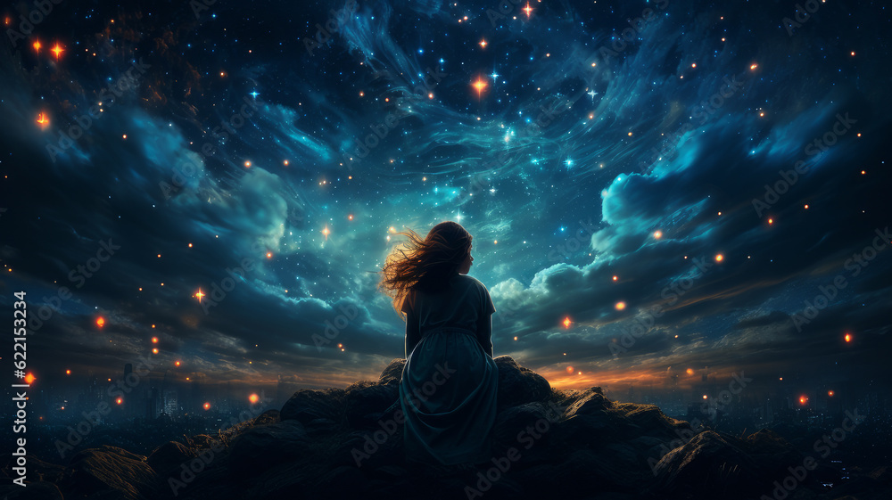 girl looks into space. girl looks into space.