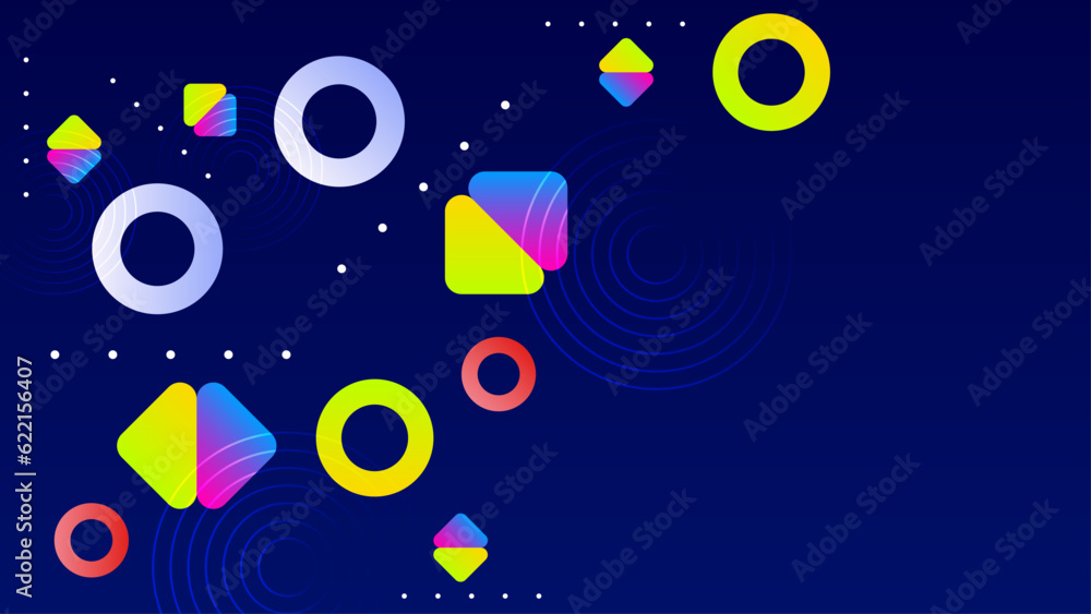 Abstract circle colorful banner background. Color gradient abstract background with dynamic wave line effect. Vector abstract graphic design banner pattern background web template.