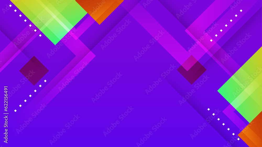 Modern colorful abstract geometric banner background. Tech banner with square, triangle, circle, and geometric shapes. Vector abstract graphic design banner pattern background template.