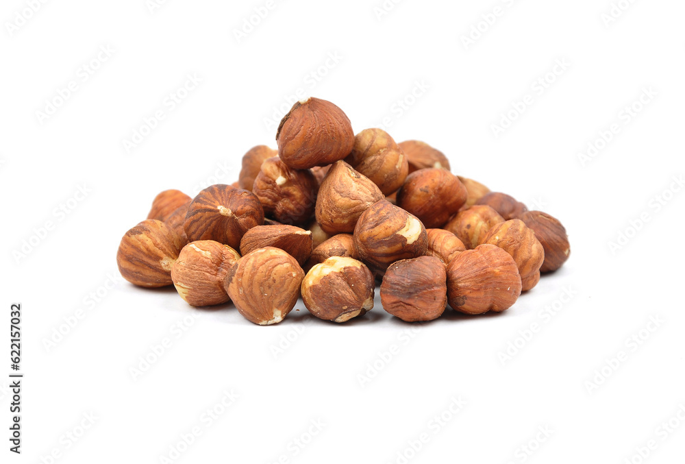 Hazelnuts on white Hazelnuts on white
