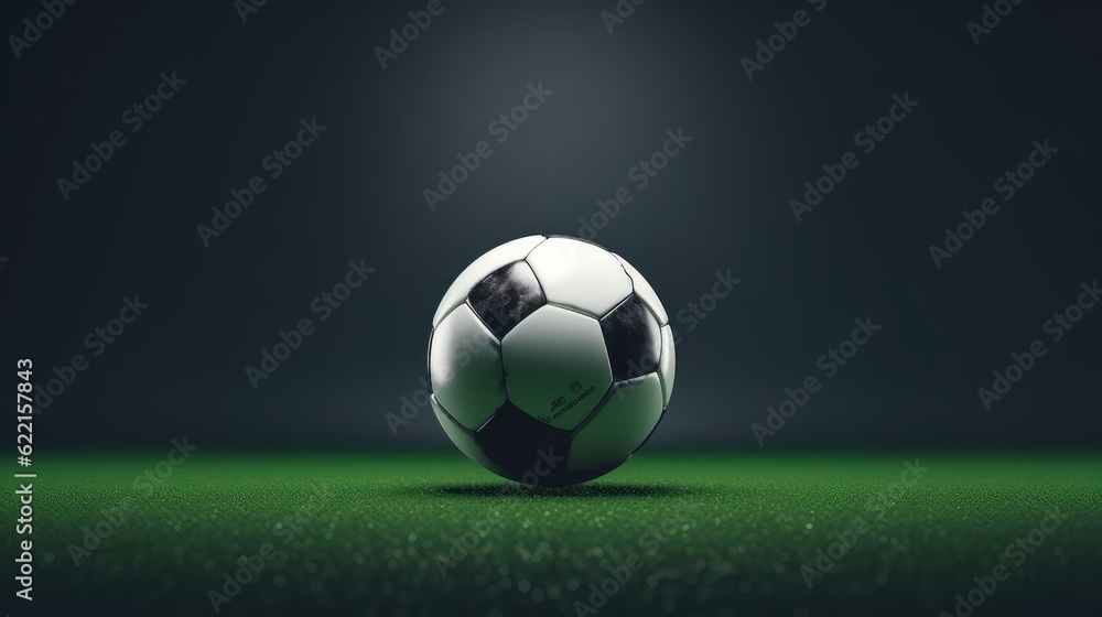 Soccer Ball Banner Template, Football Tournament Competition Background. Generative AI