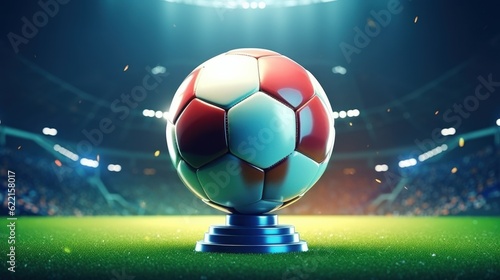 Soccer Ball Banner Template, Football Tournament Competition Background. Generative AI © CYBERUSS