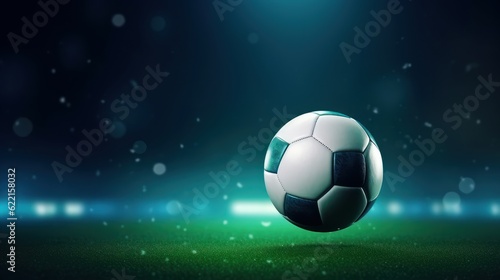 Soccer Ball Banner Template  Football Tournament Competition Background. Generative AI