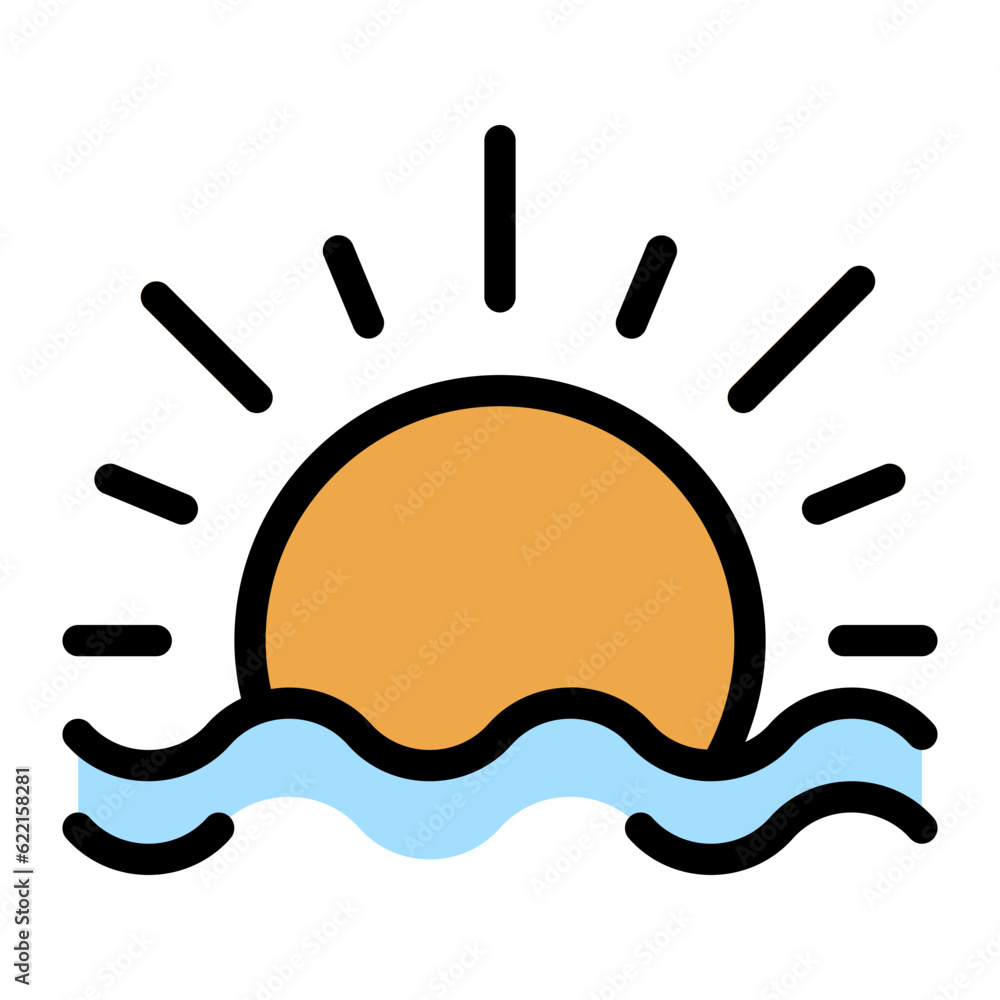 sunset line icon