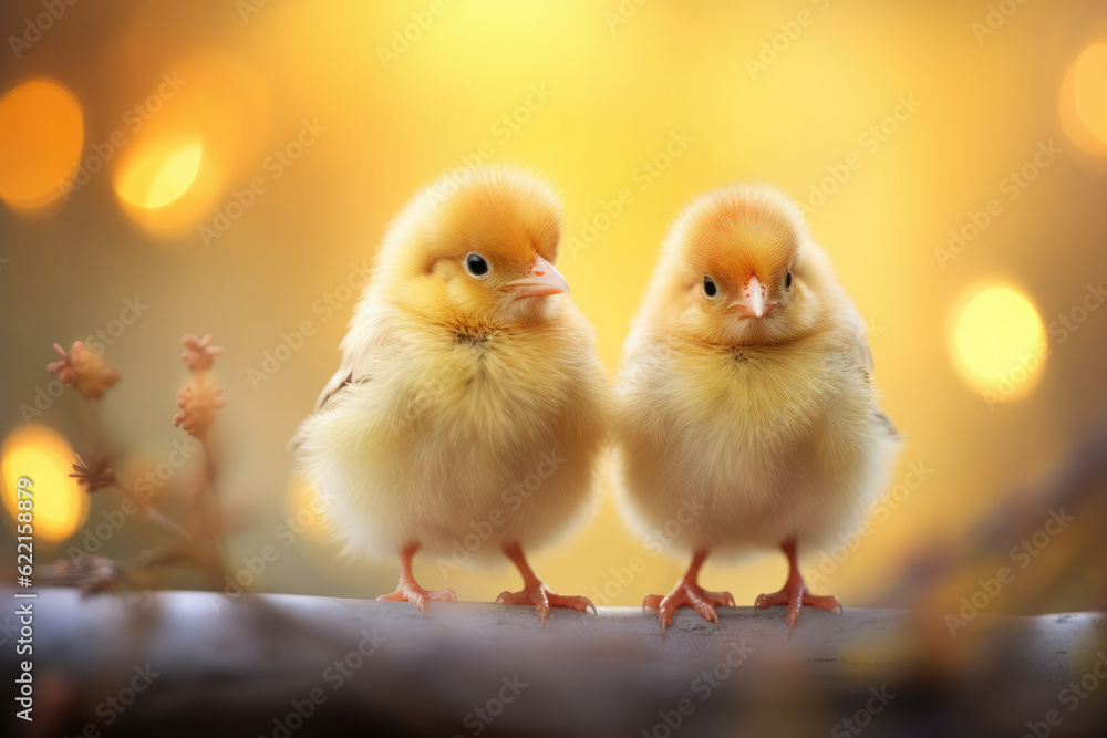 Cute Chicks on the Meadow