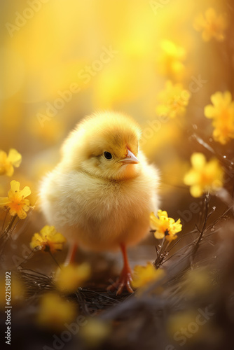 Cute Chick on the Meadow © LadyAI