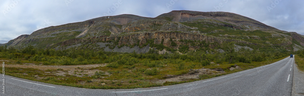 Panoramic view of the road E6 near Lakselv, Troms og Finnmark county, Norway, Europe
Panoramic view of the road E6 near Lakselv, Troms og Finnmark county, Norway, Europe