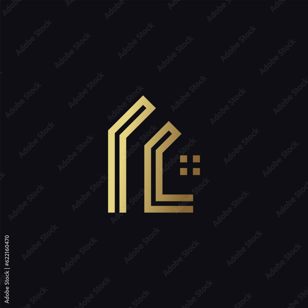 Letter R logo vector with modern house concept Letter R logo vector with modern house concept
